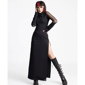 Abstractika SOFIA MAXI BLACK GOTHIC Dress, Fairy Goth, Cyberpunk, Witch,  Medium